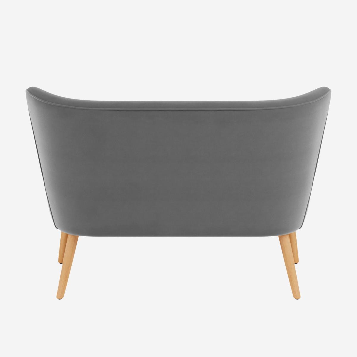 Eliza Velvet 2 Seater Compact Sofa Steeple Grey – image 5