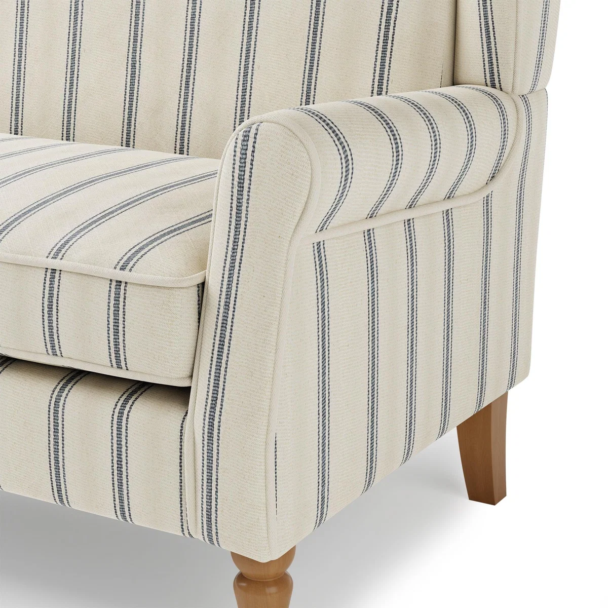 Oswald Self Assembly Pinstripe Compact 2 Seater Folkstone Blue Blue/Cream – image 7