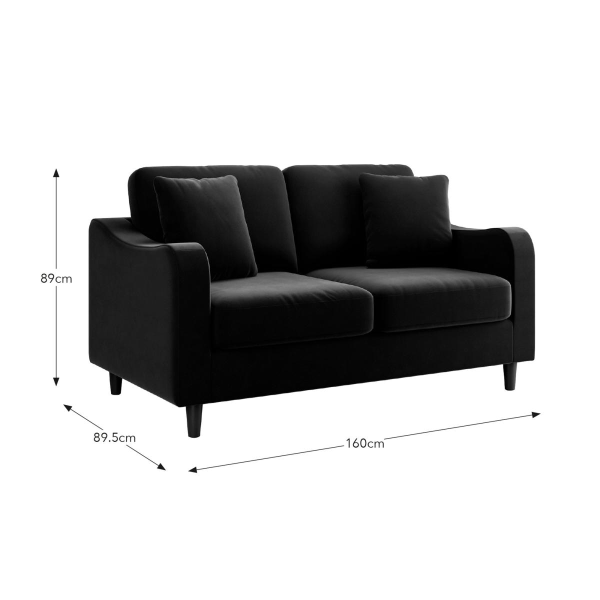 Ellison Velvet 2 Seater Sofa Navy Velvet – image 7