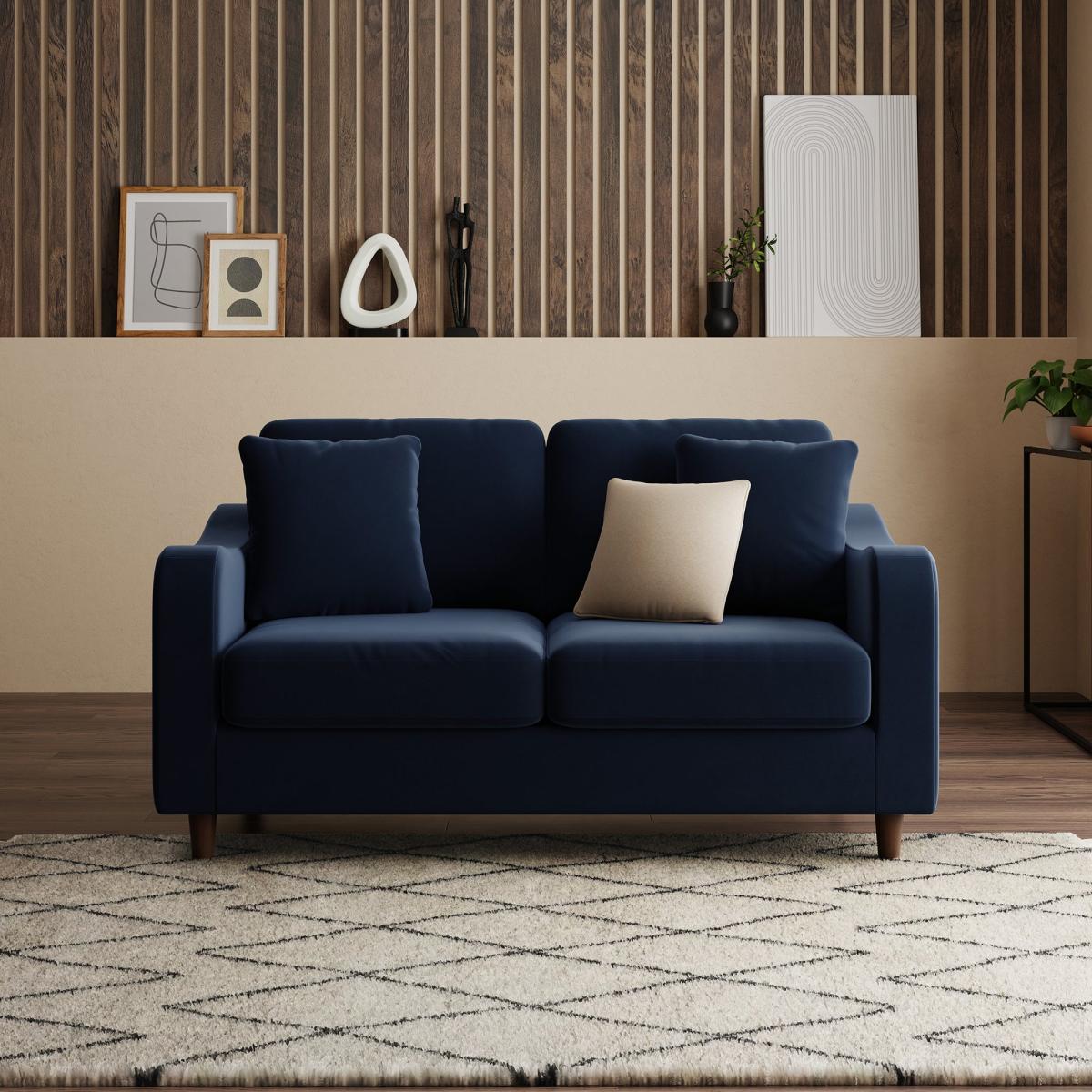 Ellison Velvet 2 Seater Sofa Navy Velvet – image 1