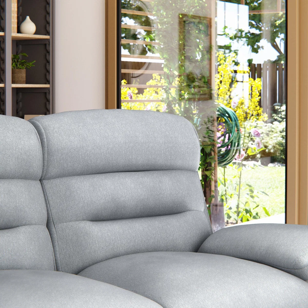 Lulworth 2 Seater Power Recliner Sofa Chenille Sky – image 7