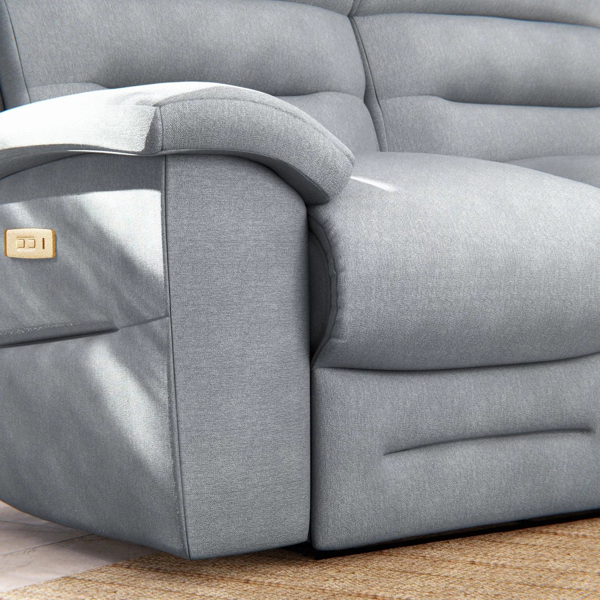 Lulworth 2 Seater Power Recliner Sofa Chenille Sky – image 8