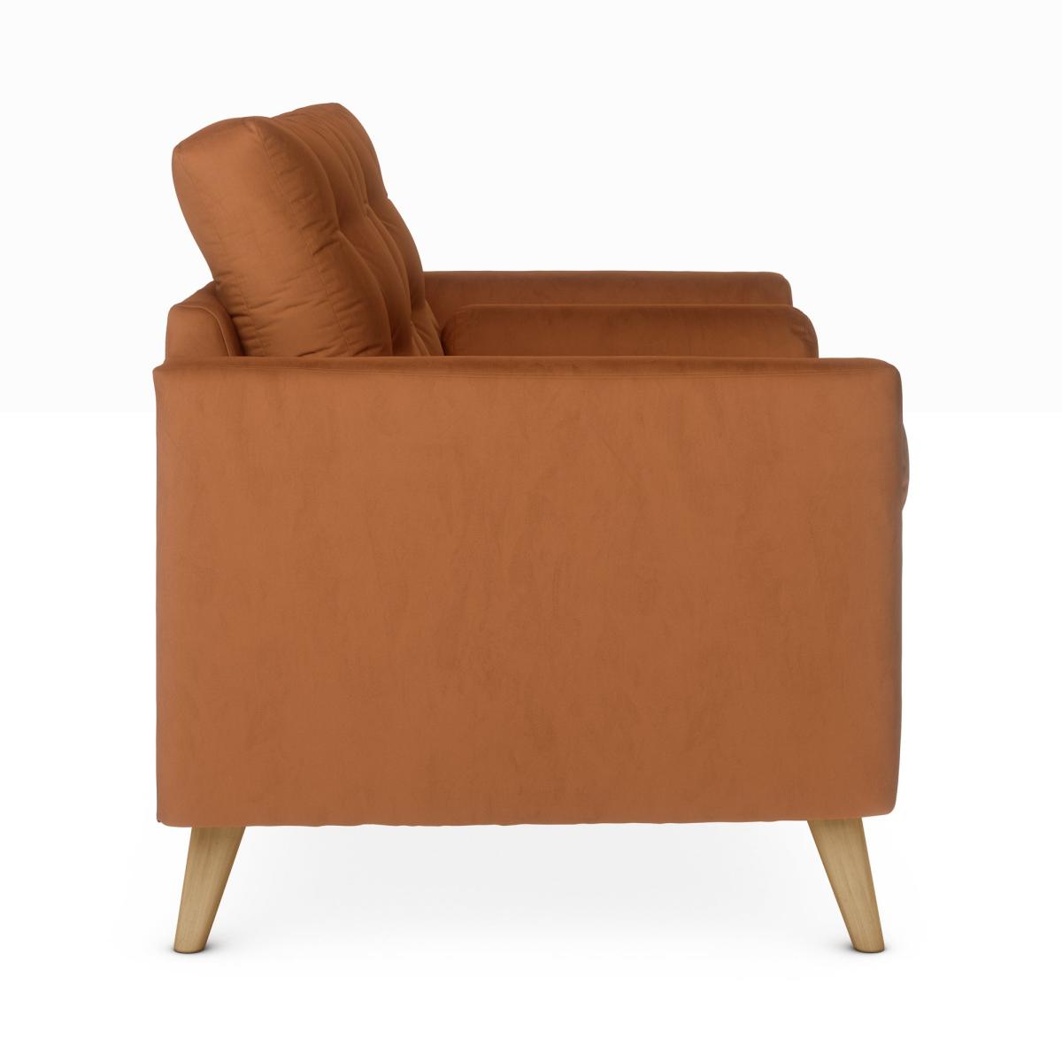 Lewes Luxury Velvet 2 Seater Sofa Luxury Velvet Orange Umber – image 4