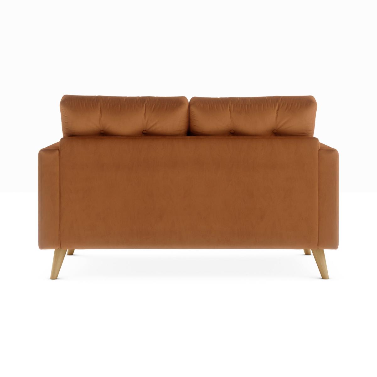 Lewes Luxury Velvet 2 Seater Sofa Luxury Velvet Orange Umber – image 5