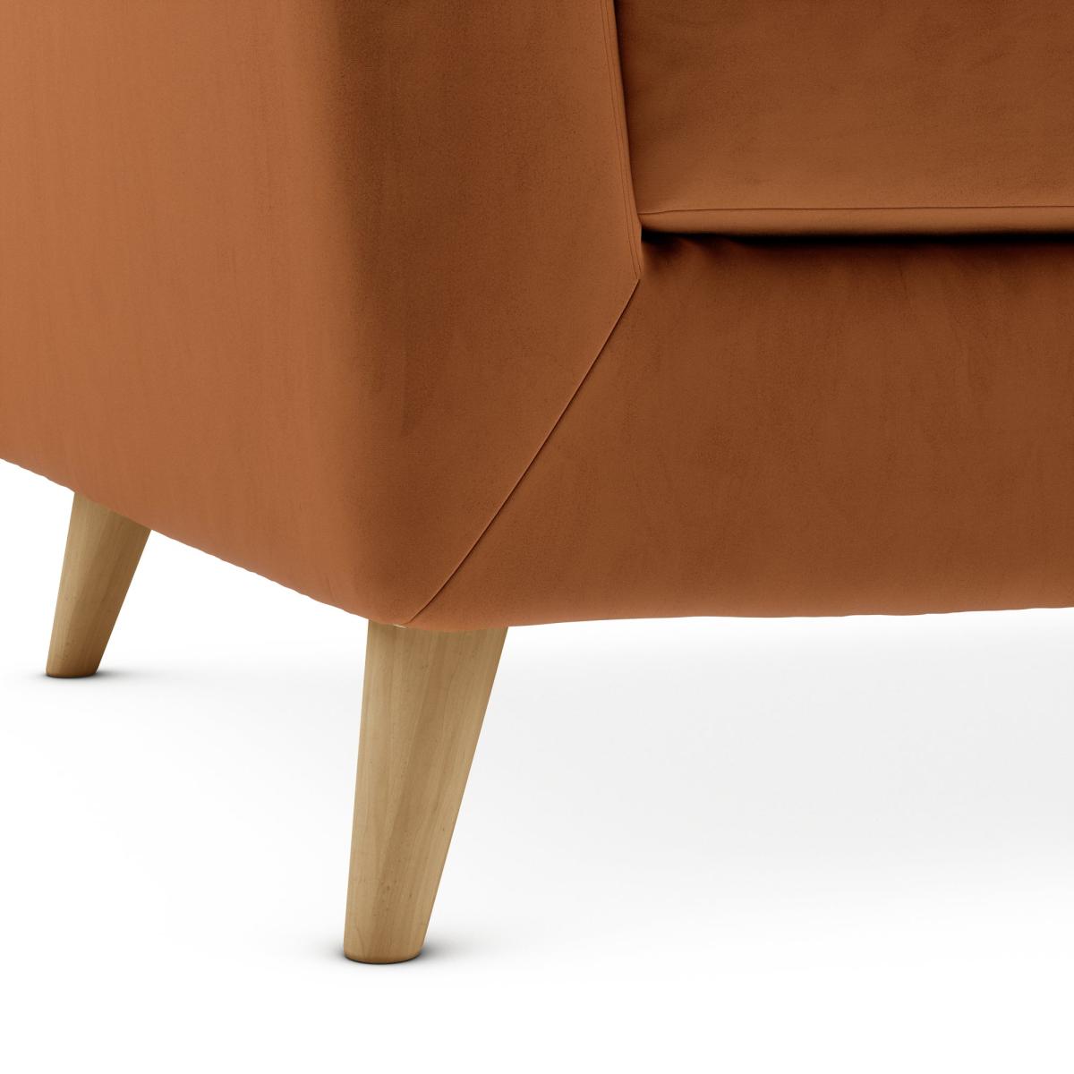 Lewes Luxury Velvet 2 Seater Sofa Luxury Velvet Orange Umber – image 6
