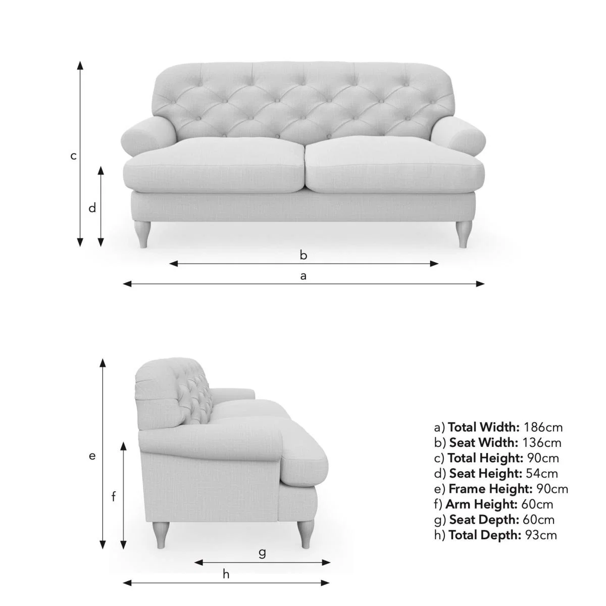 Canterbury Woolly Marl 2 Seater Sofa Woolly Marl Navy – image 9