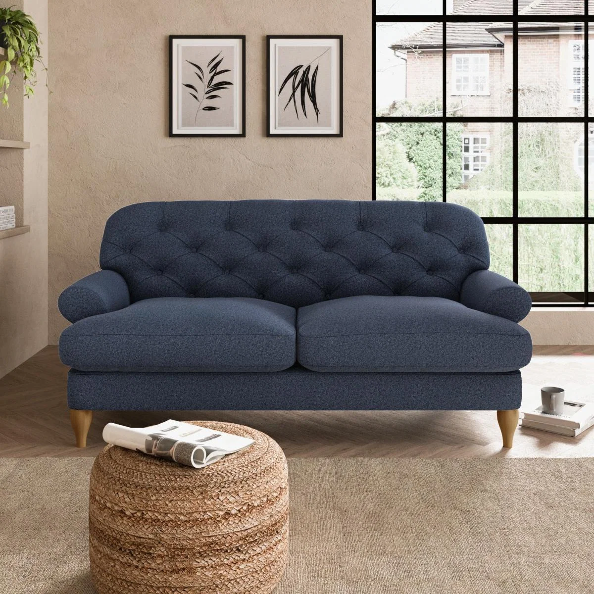 Canterbury Woolly Marl 2 Seater Sofa Woolly Marl Navy – image 1