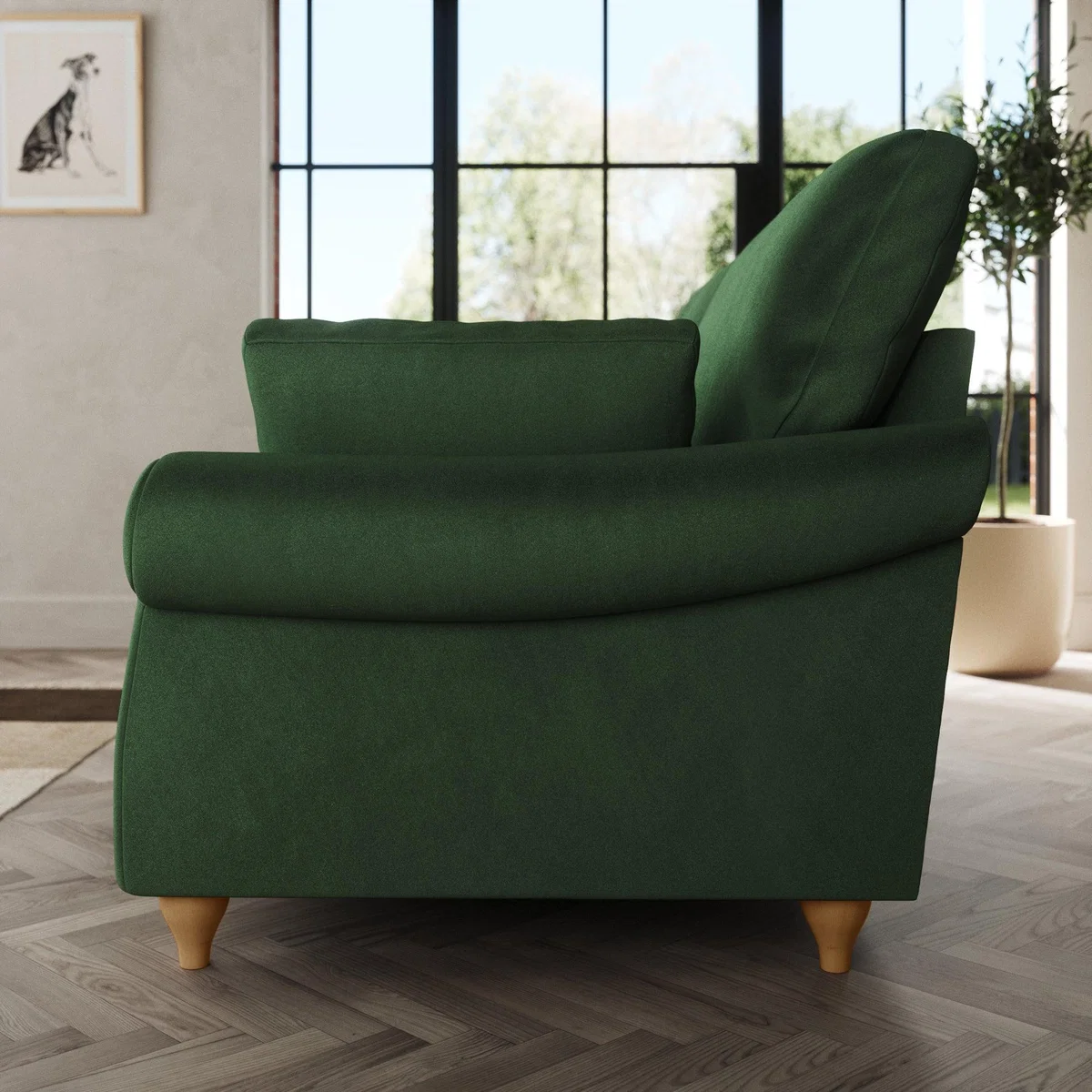 Salisbury 2 Seater Sofa Cosy Velvet Bottle Green – image 3