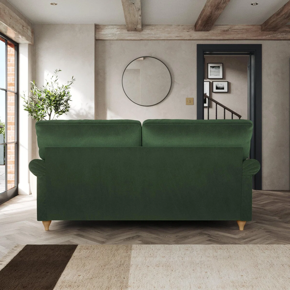 Salisbury 2 Seater Sofa Cosy Velvet Bottle Green – image 4