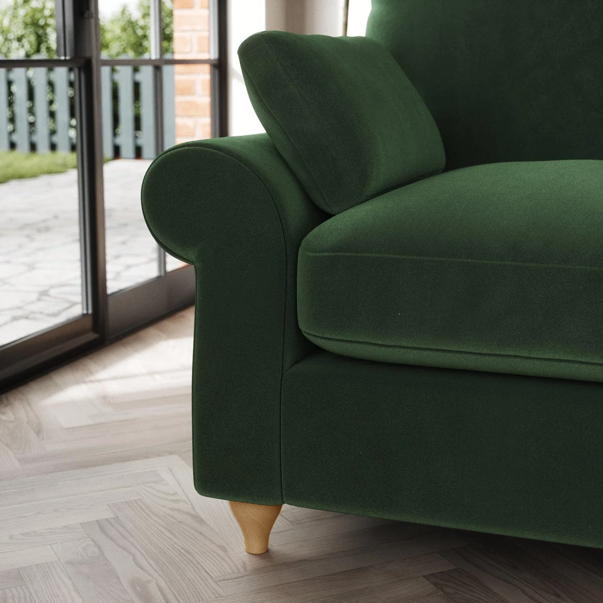 Salisbury 2 Seater Sofa Cosy Velvet Bottle Green – image 5