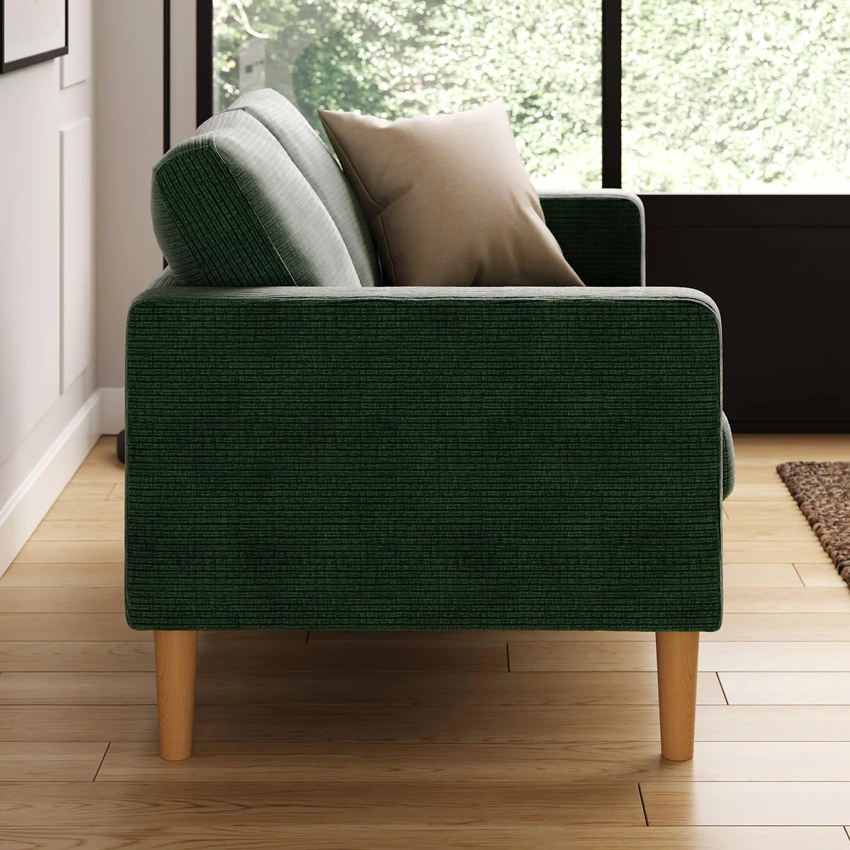 Jacob Cord Small 2 Seater Sofa Jacob Cord Bottle Green – image 3