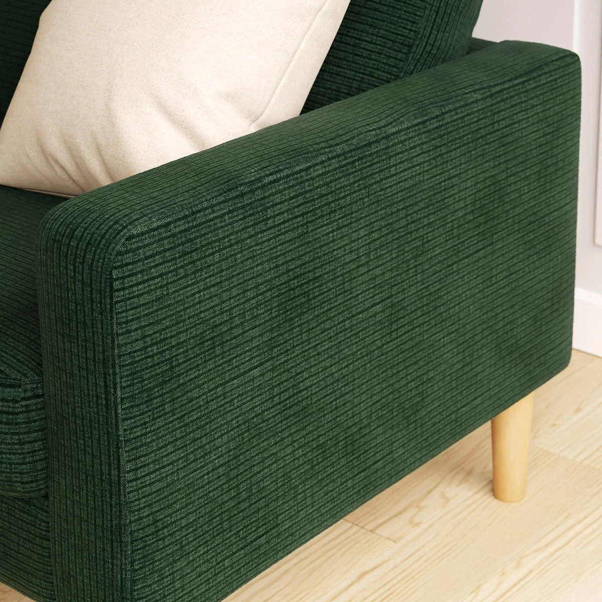 Jacob Cord Small 2 Seater Sofa Jacob Cord Bottle Green – image 4