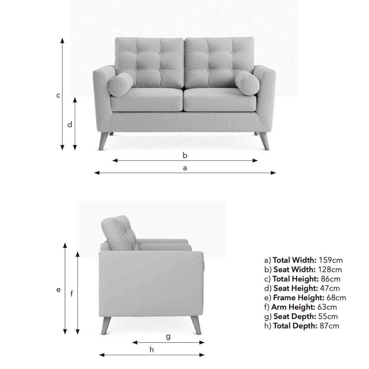 Lewes Luxury Velvet 2 Seater Sofa Luxury Velvet Lilypad – image 9