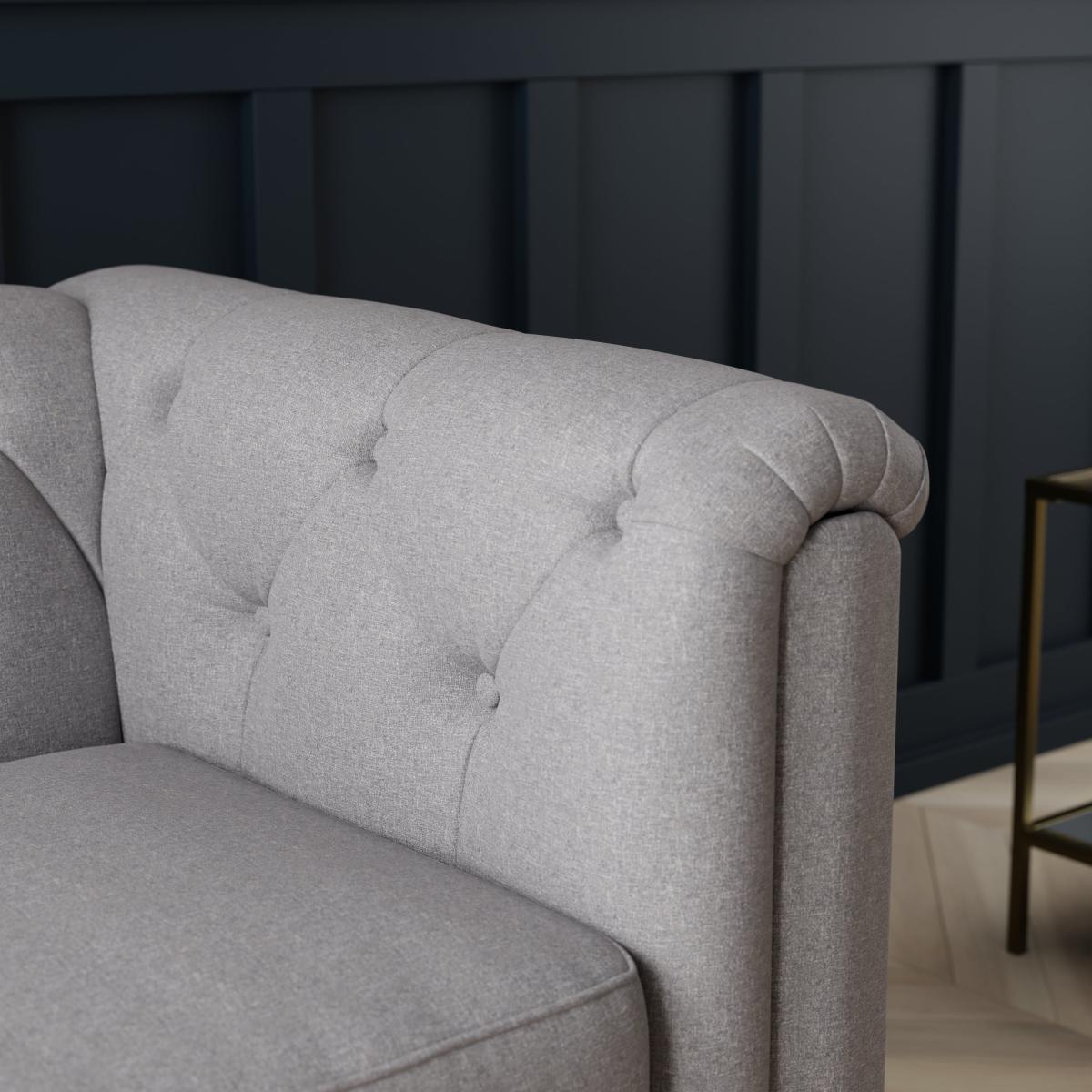 Chesterfield Soft Texture 2 Seater Sofa Soft Texture Grey – image 5