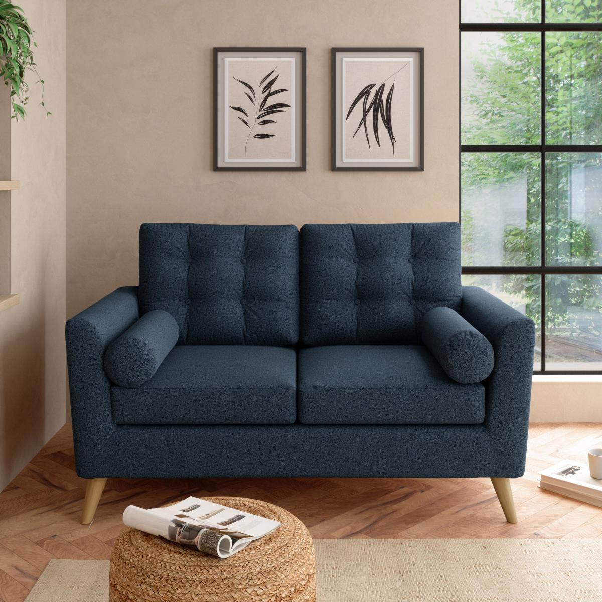 Lewes Woolly Marl 2 Seater Sofa Woolly Marl Navy – image 1