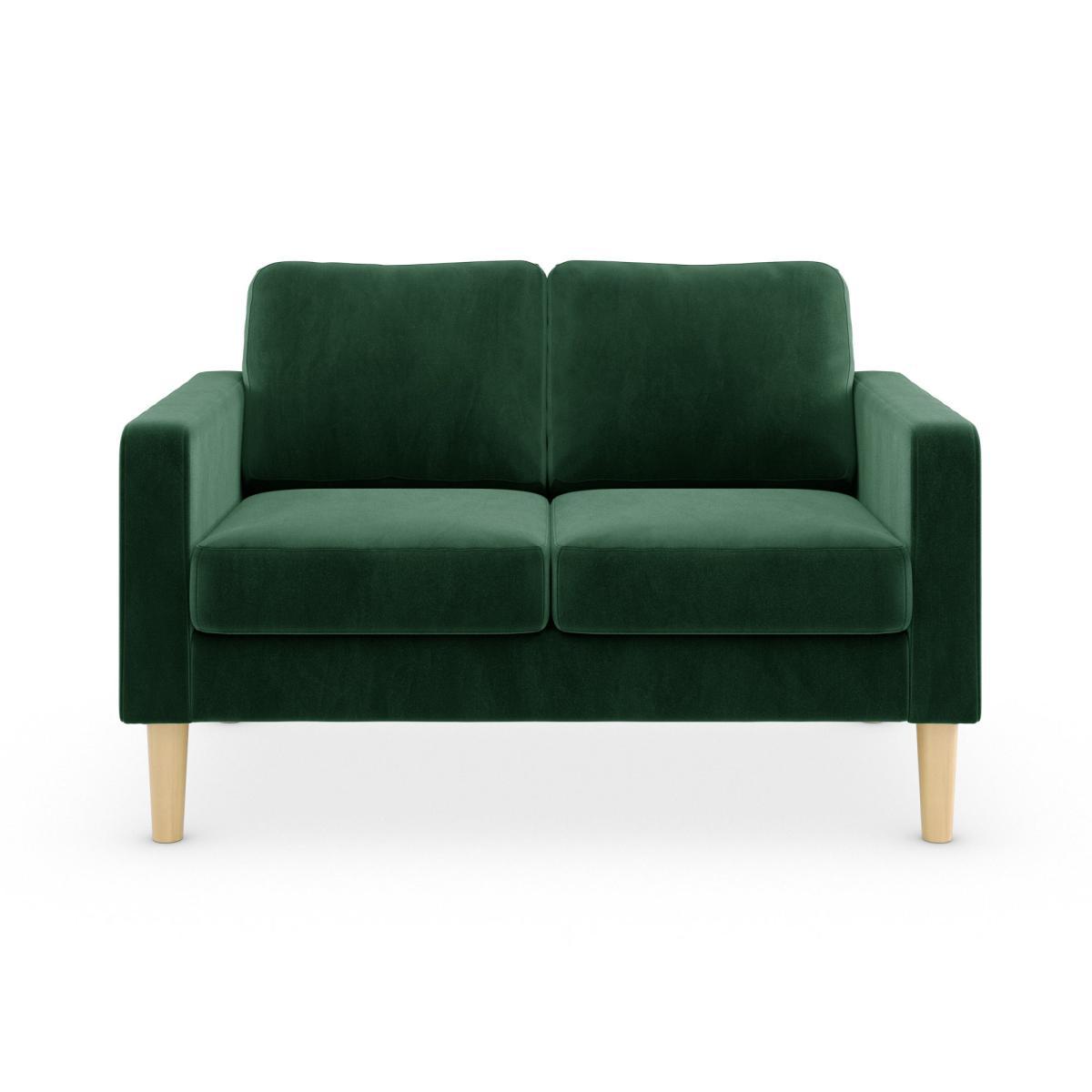 Jacob Velvet Compact 2 Seater Sofa Bottle (Green) – image 3