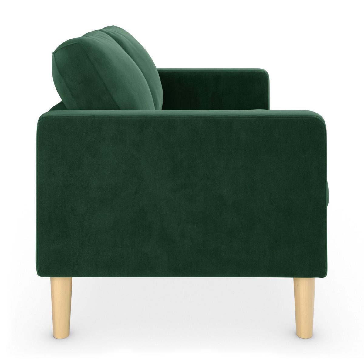 Jacob Velvet Compact 2 Seater Sofa Bottle (Green) – image 5