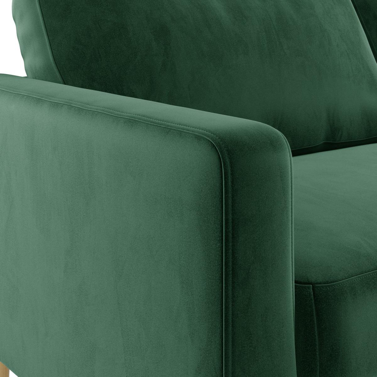 Jacob Velvet Compact 2 Seater Sofa Bottle (Green) – image 6