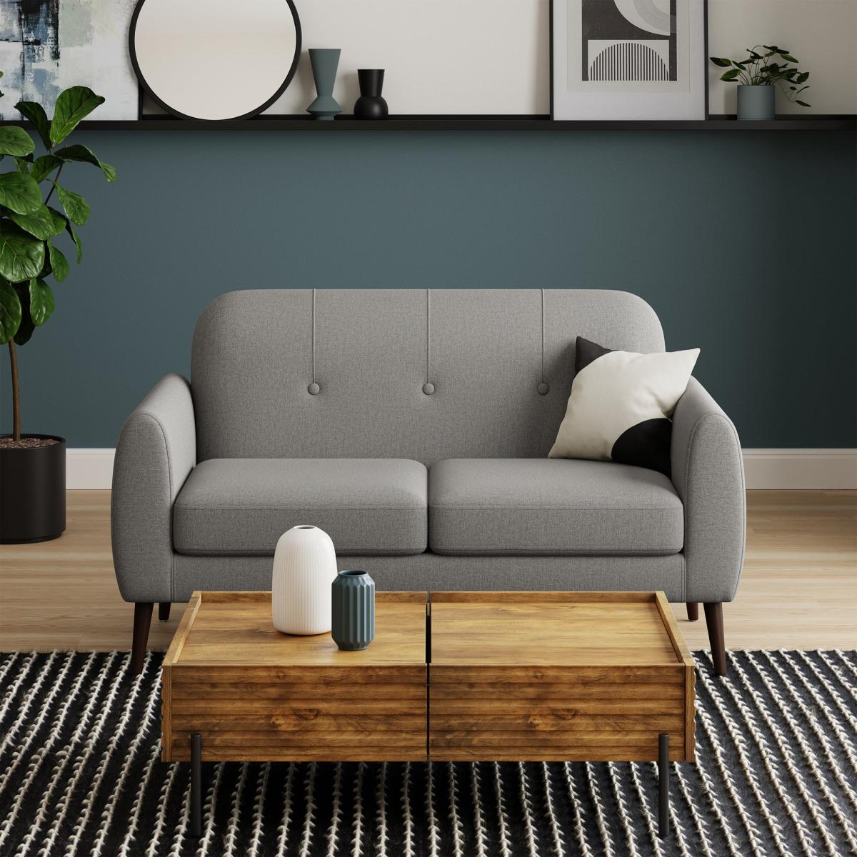 Crombie Flatweave 2 Seater Sofa in a Box Dove Grey Flatweave Dove Grey – image 1