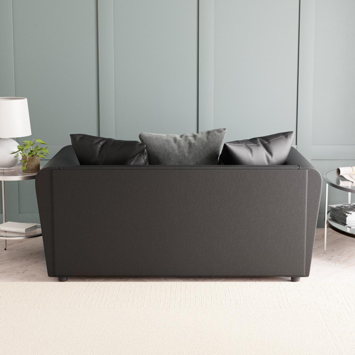 Blake Soft Faux Leather Combo 2 Seater Sofa Soft Faux Leather Graphite – image 4