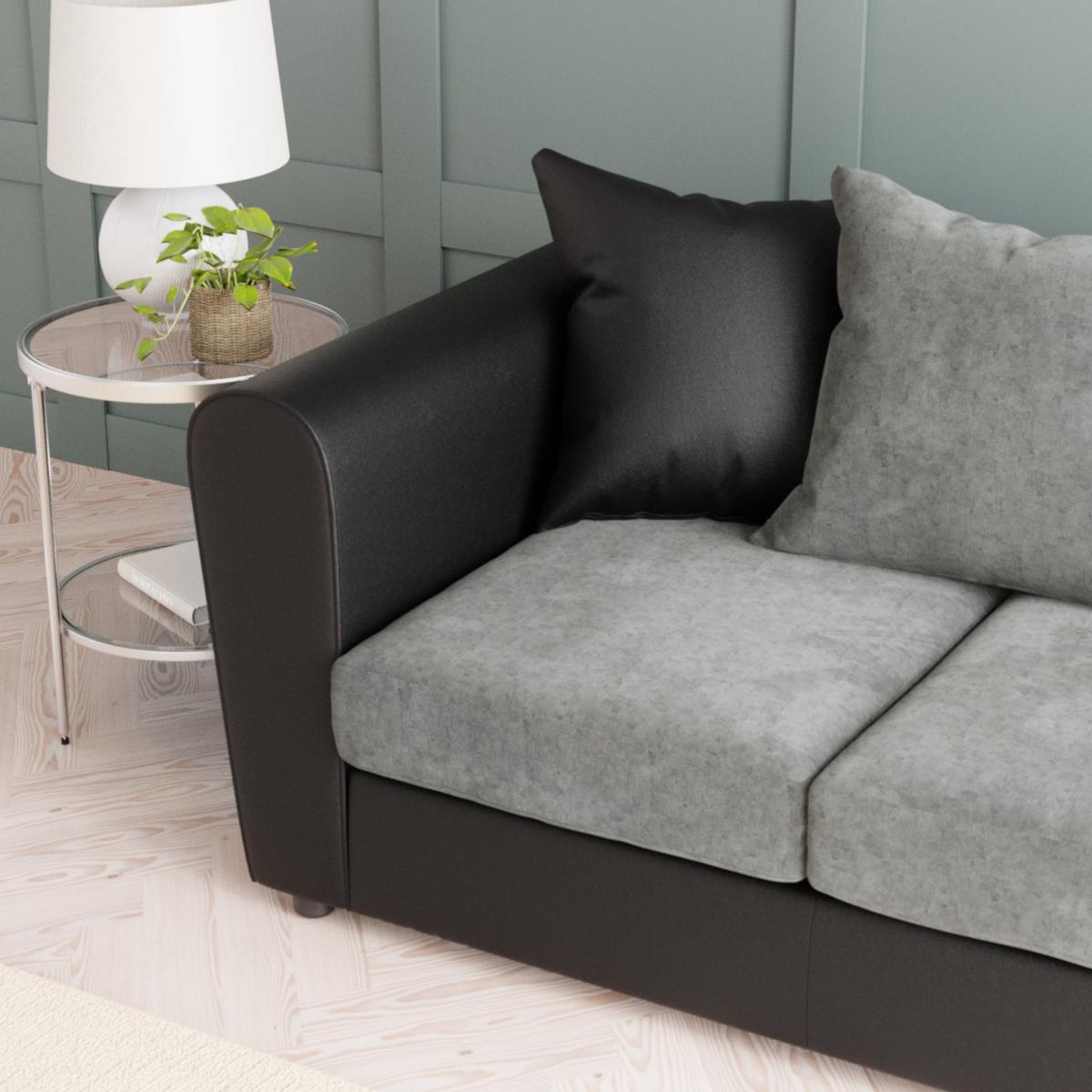 Blake Soft Faux Leather Combo 2 Seater Sofa Soft Faux Leather Graphite – image 5
