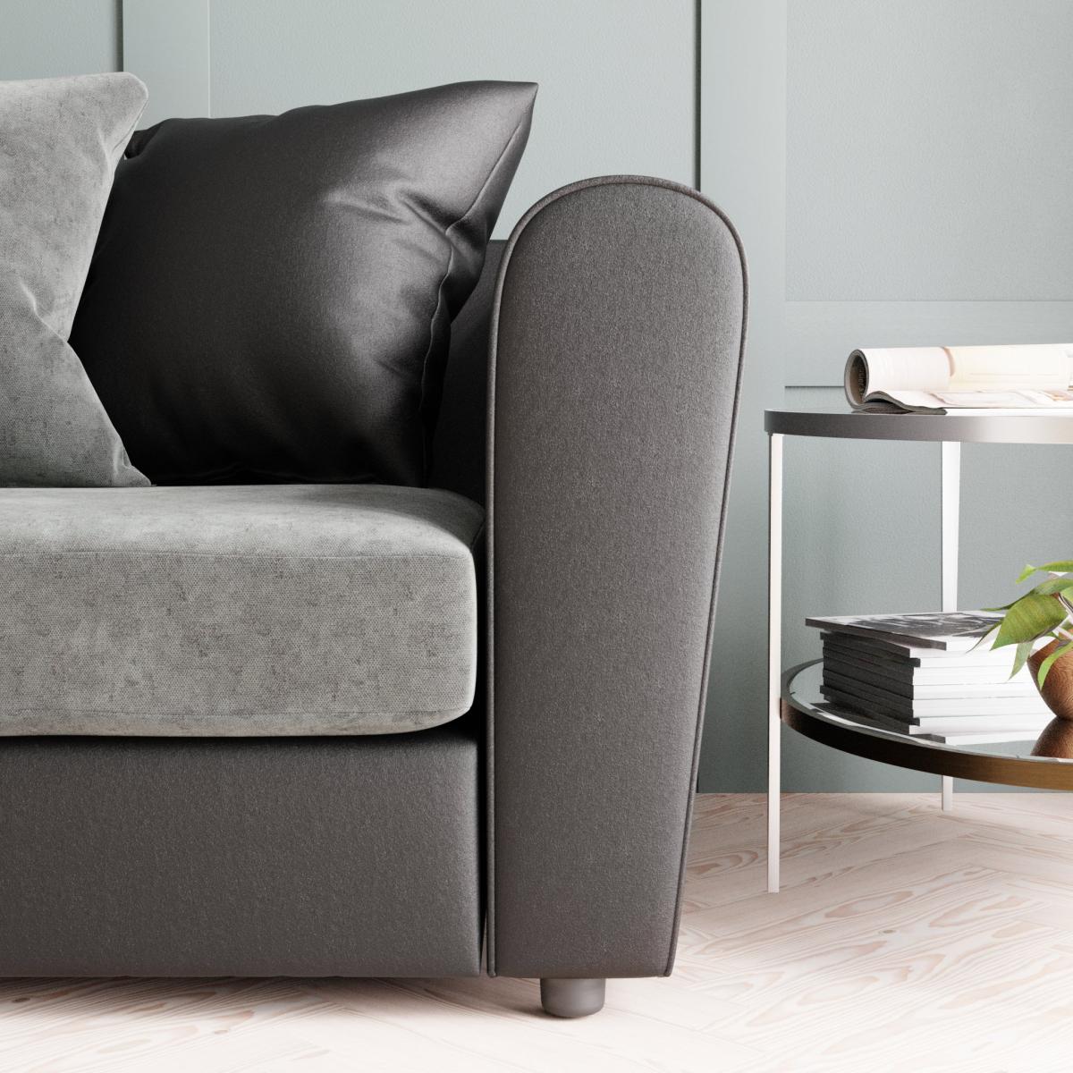 Blake Soft Faux Leather Combo 2 Seater Sofa Soft Faux Leather Graphite – image 7