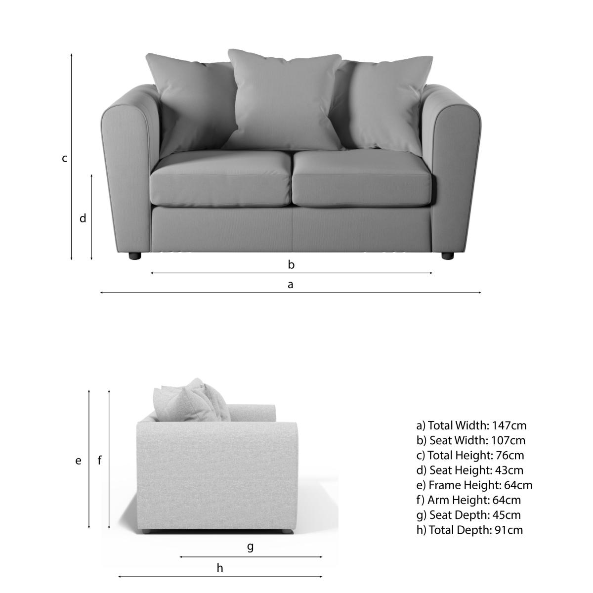 Blake Soft Faux Leather Combo 2 Seater Sofa Soft Faux Leather Graphite – image 8