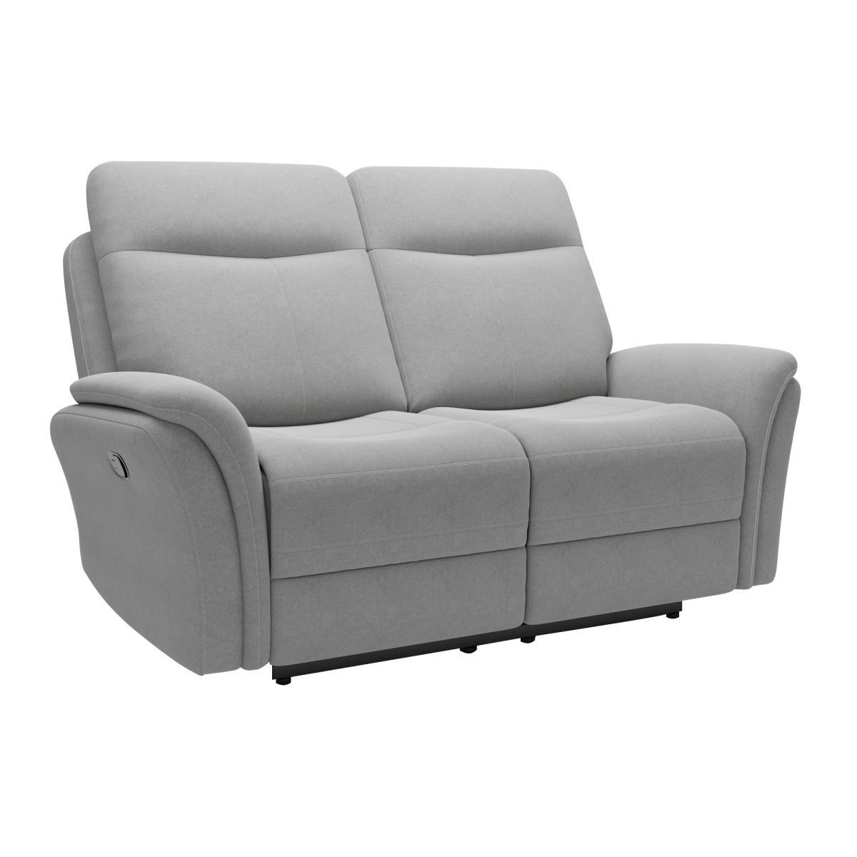 Monte Chenille Reclining 2 Seater Sofa Light Grey – image 2