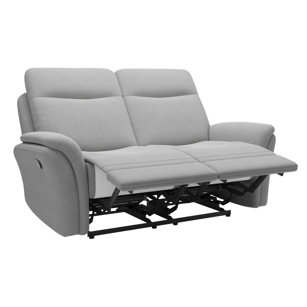 Monte Chenille Reclining 2 Seater Sofa Light Grey – image 3