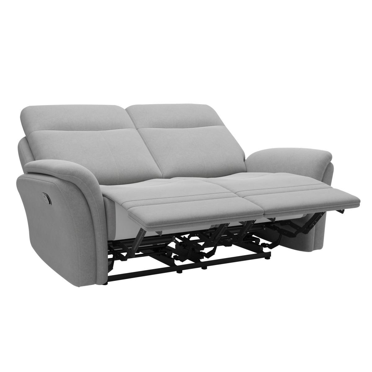 Monte Chenille Reclining 2 Seater Sofa Light Grey – image 4