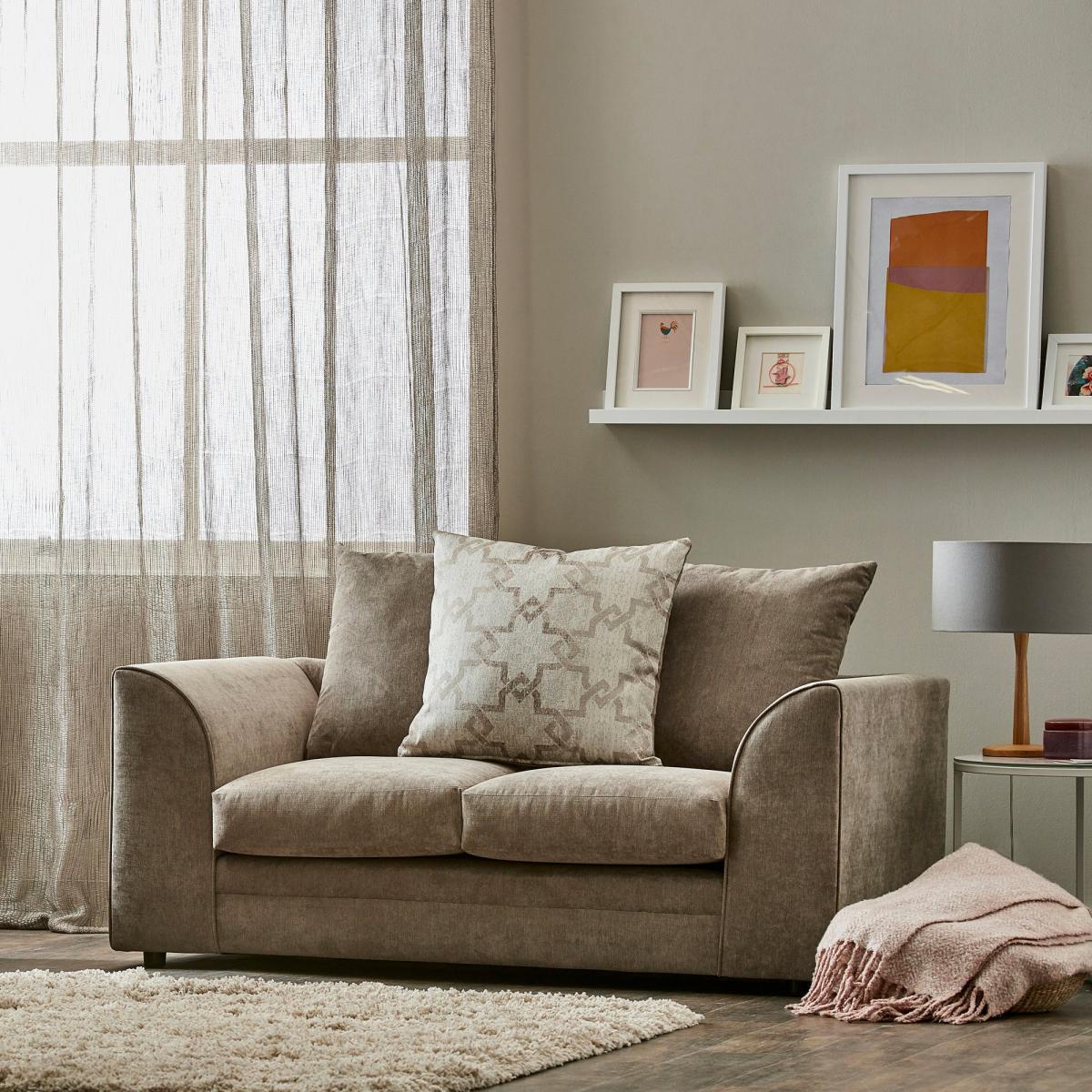 Washington Fabric 2 Seater Sofa Stone – image 2