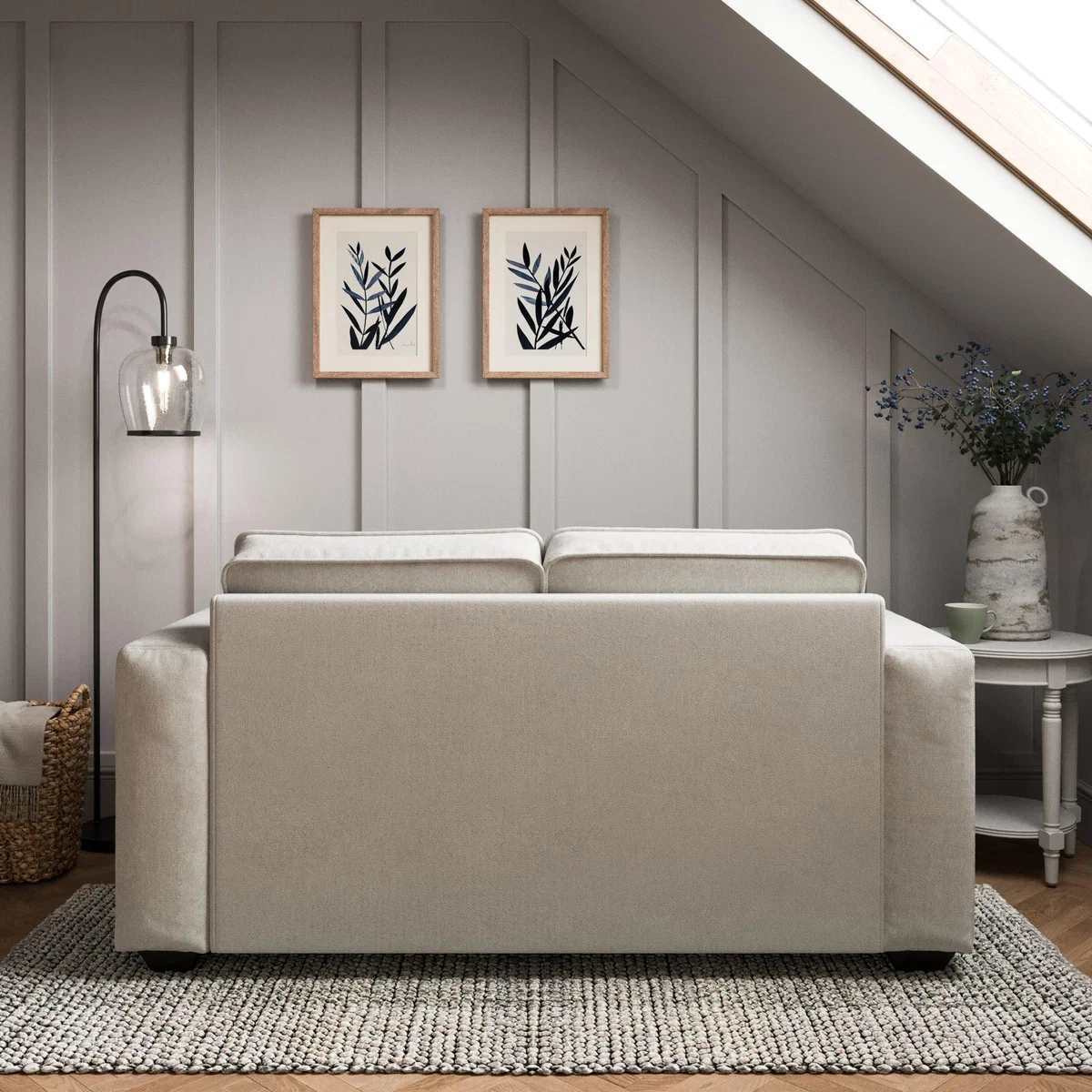 Claude Tonal Chenille 2 Seater Sofa Natural Chenille – image 2