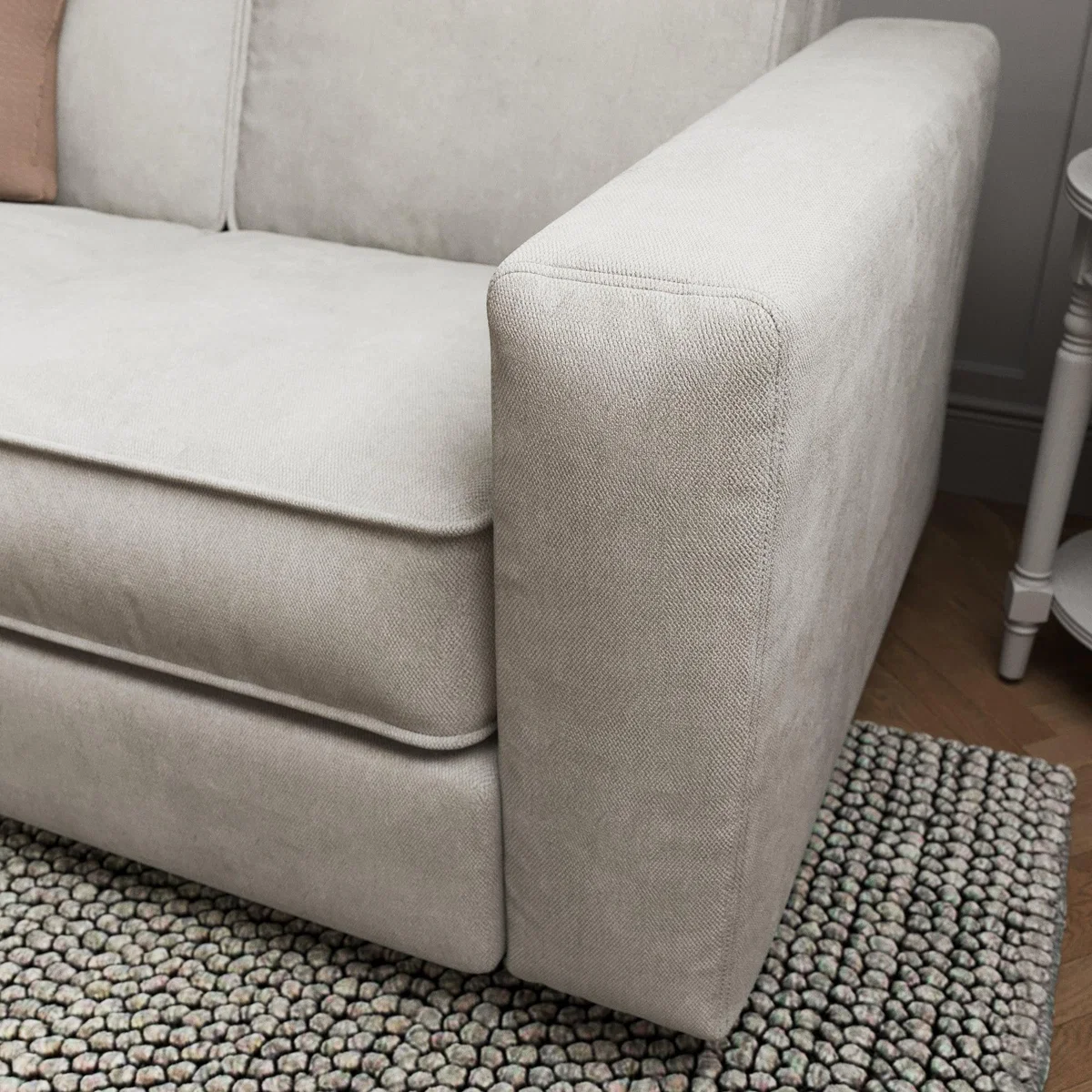 Claude Tonal Chenille 2 Seater Sofa Natural Chenille – image 3