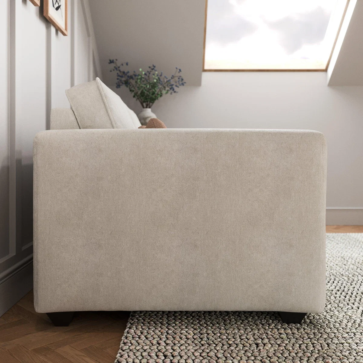 Claude Tonal Chenille 2 Seater Sofa Natural Chenille – image 4