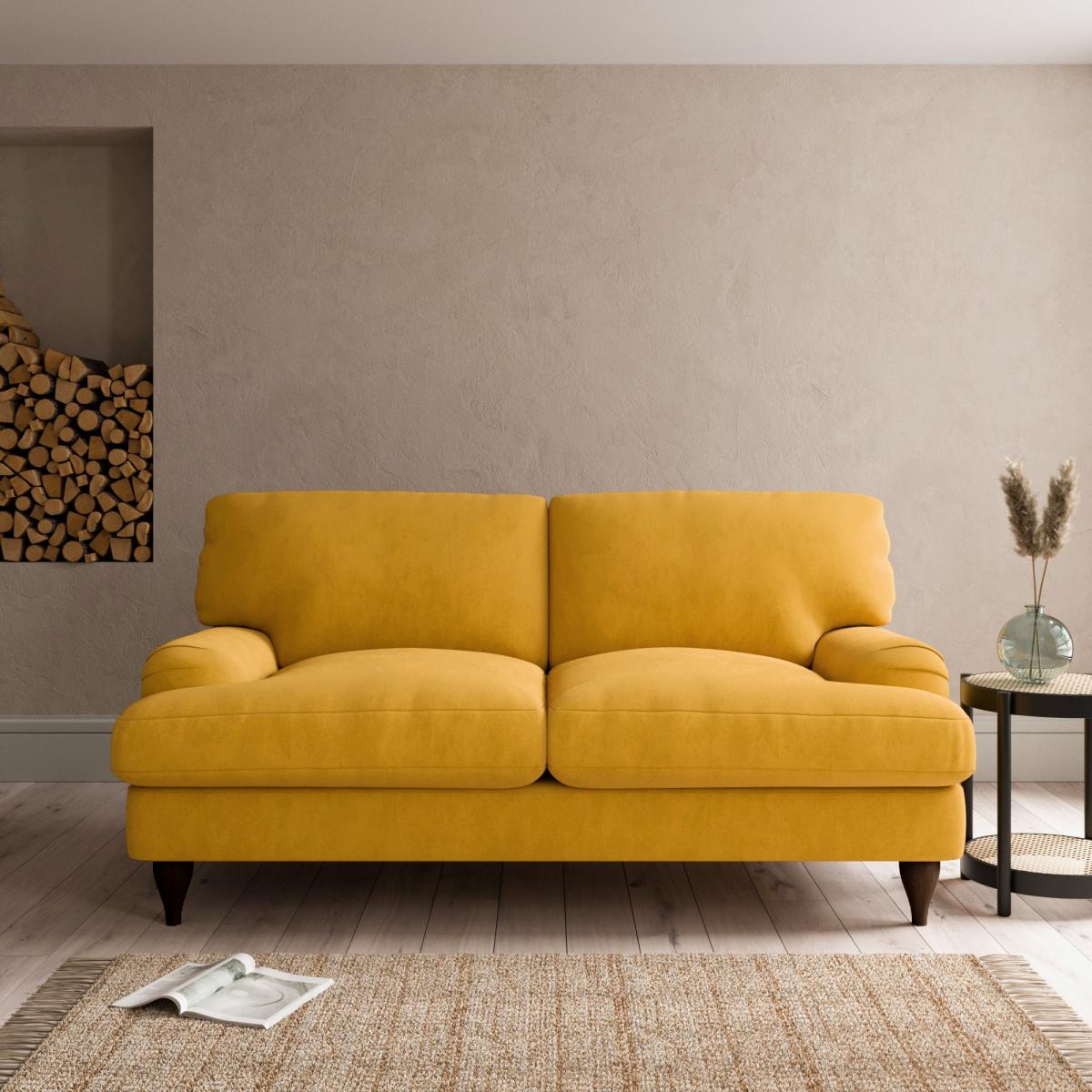 Darwin Luxury Velvet 2 Seater Sofa Luxury Velvet Old Gold – image 1