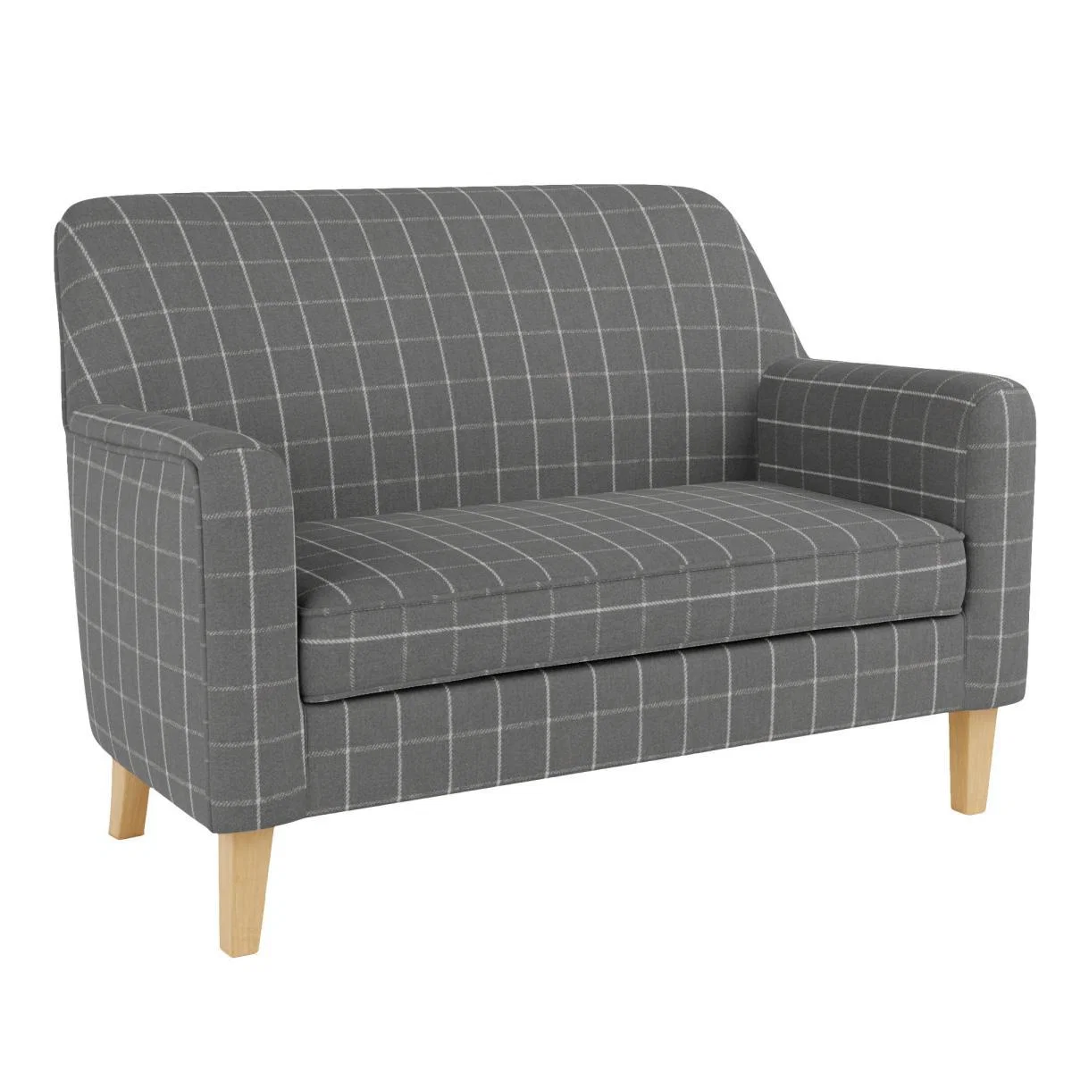Cooper Window Pane Check 2 Seater Sofa Grey – image 2