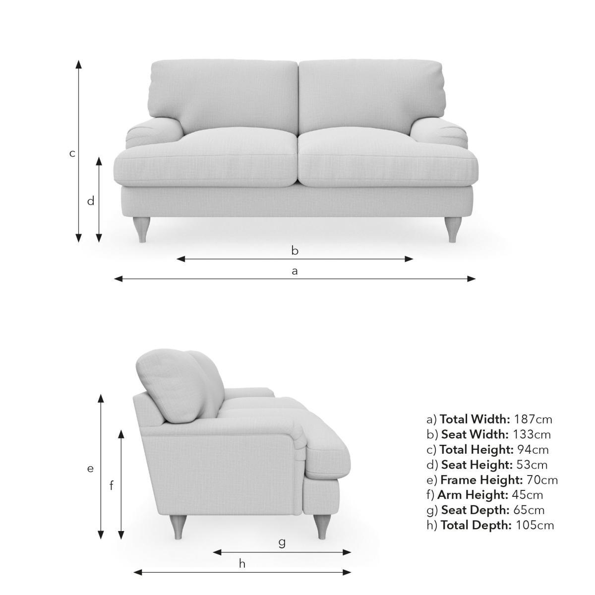 Darwin Luxury Velvet 2 Seater Sofa Luxury Velvet Natural – image 9