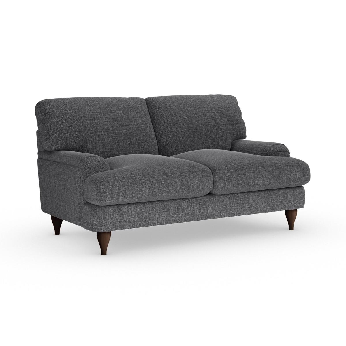 Darwin 2 Seater Sofa Slub Cotton Blend Black – image 2