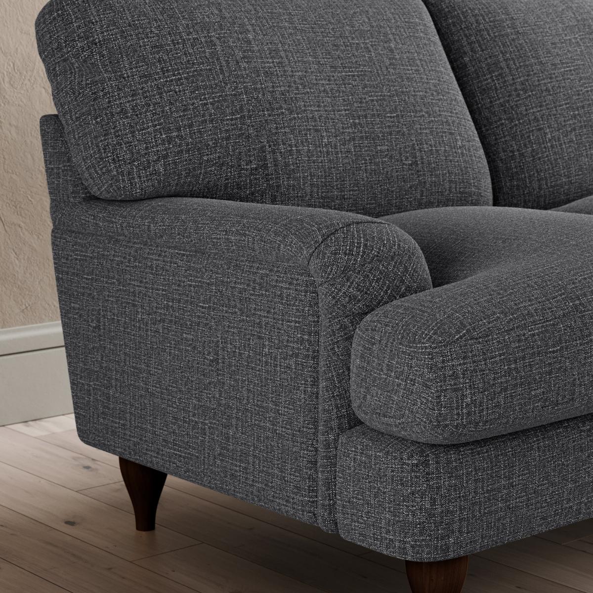 Darwin 2 Seater Sofa Slub Cotton Blend Black – image 4
