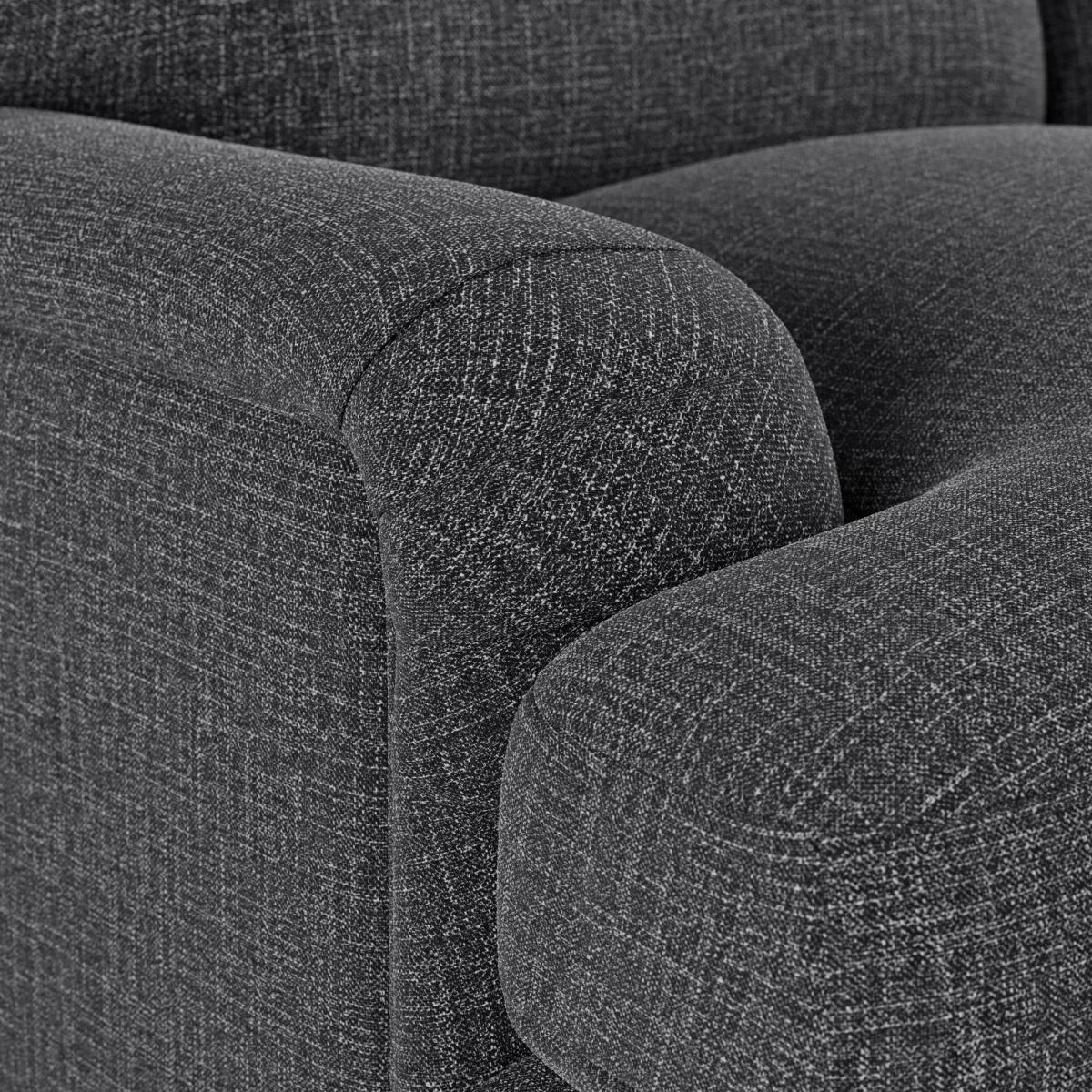 Darwin 2 Seater Sofa Slub Cotton Blend Black – image 5