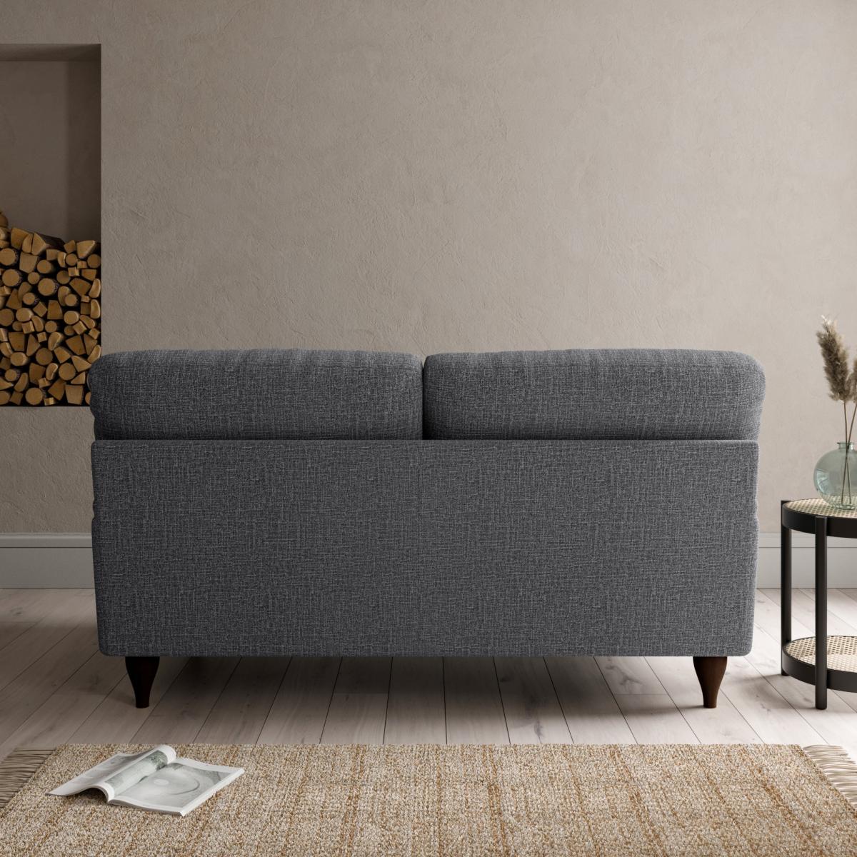 Darwin 2 Seater Sofa Slub Cotton Blend Black – image 6