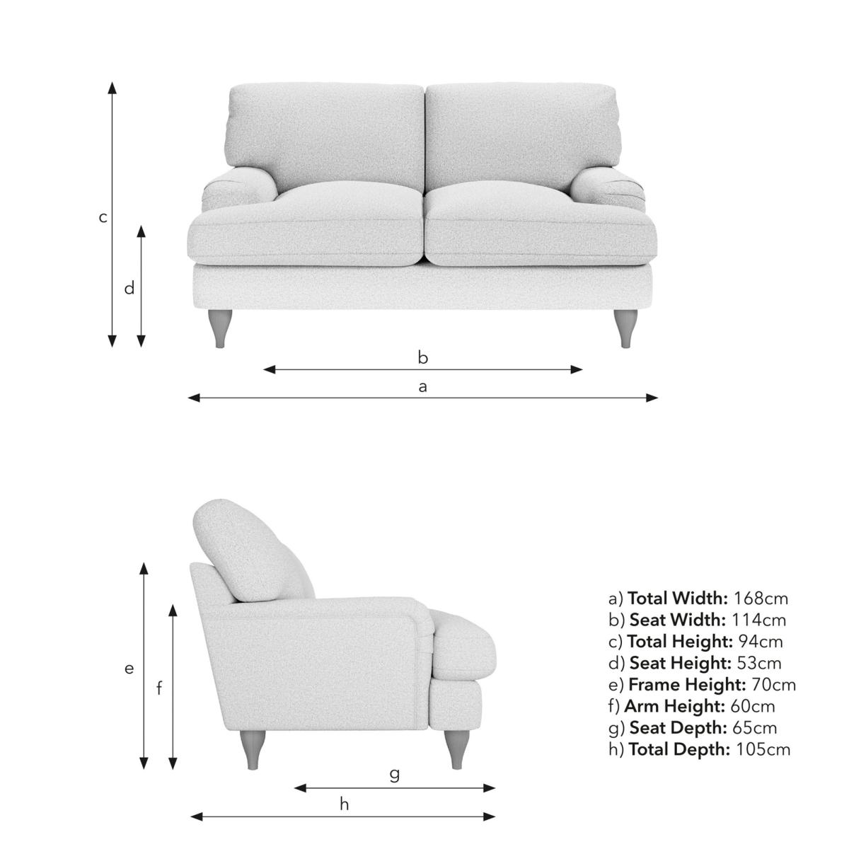 Darwin 2 Seater Sofa Slub Cotton Blend Black – image 9