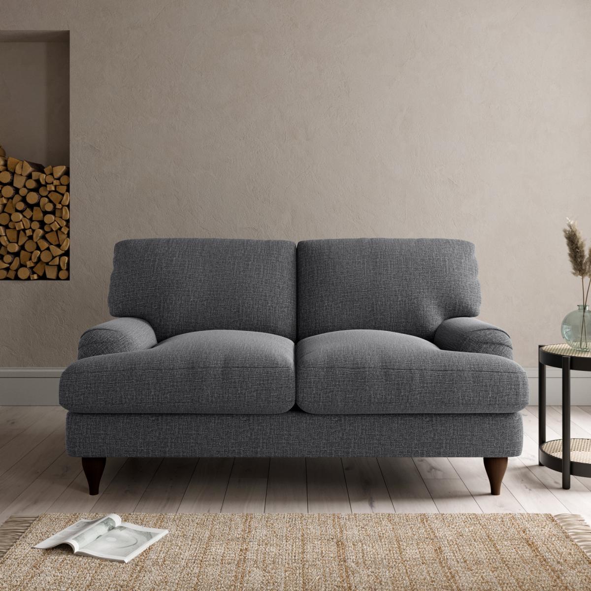 Darwin 2 Seater Sofa Slub Cotton Blend Black – image 1