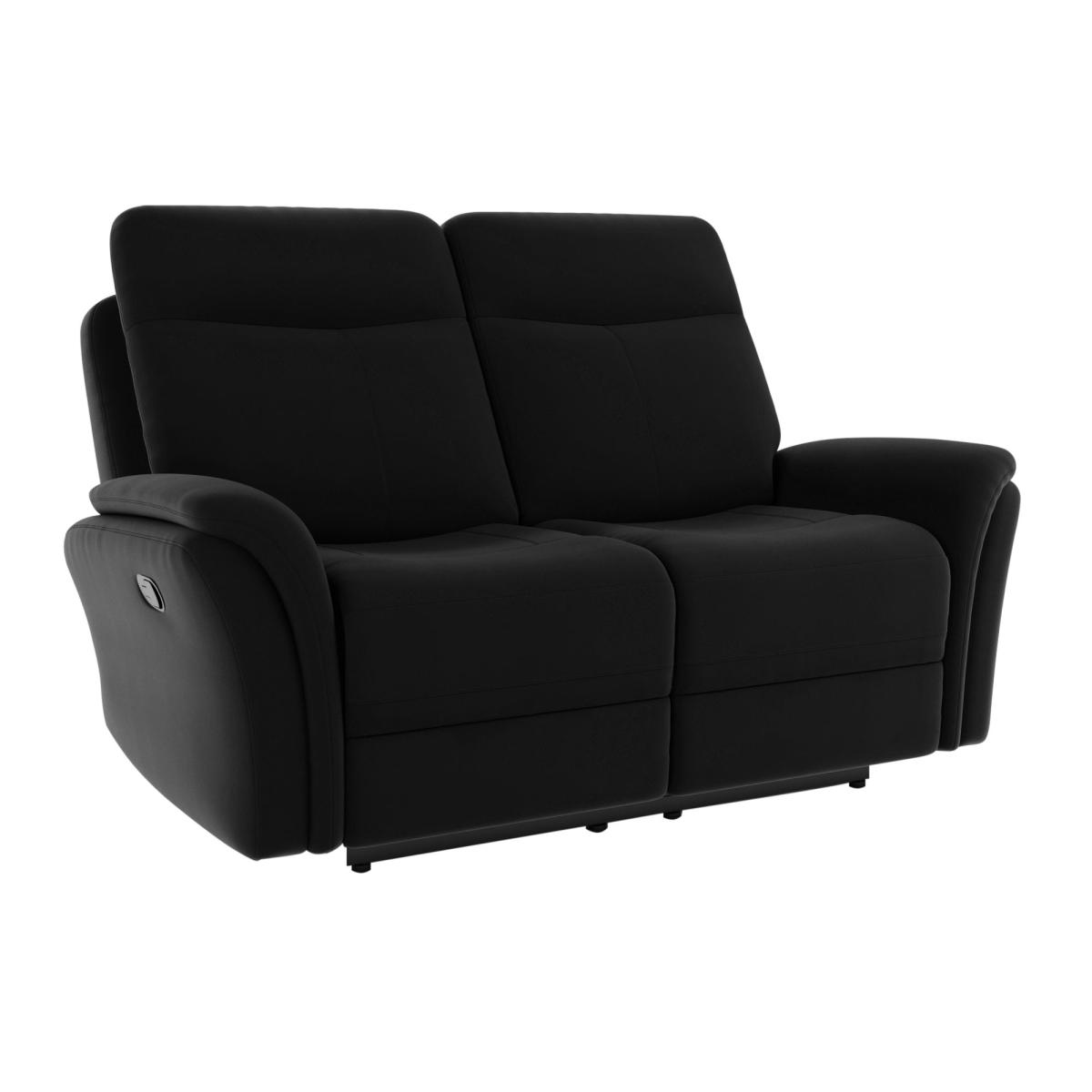 Monte Velvet Reclining 2 Seater Sofa Black – image 2
