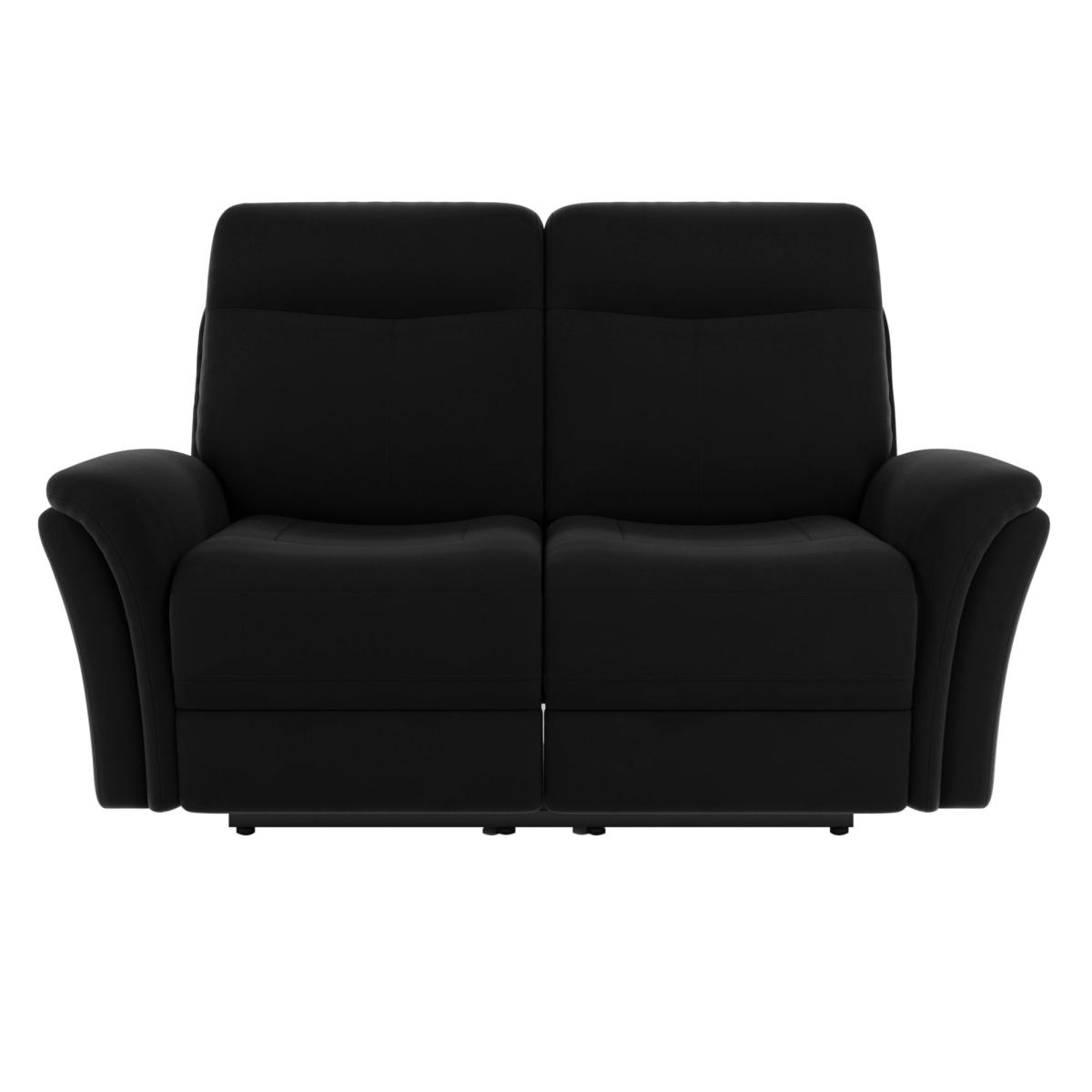 Monte Velvet Reclining 2 Seater Sofa Black – image 3