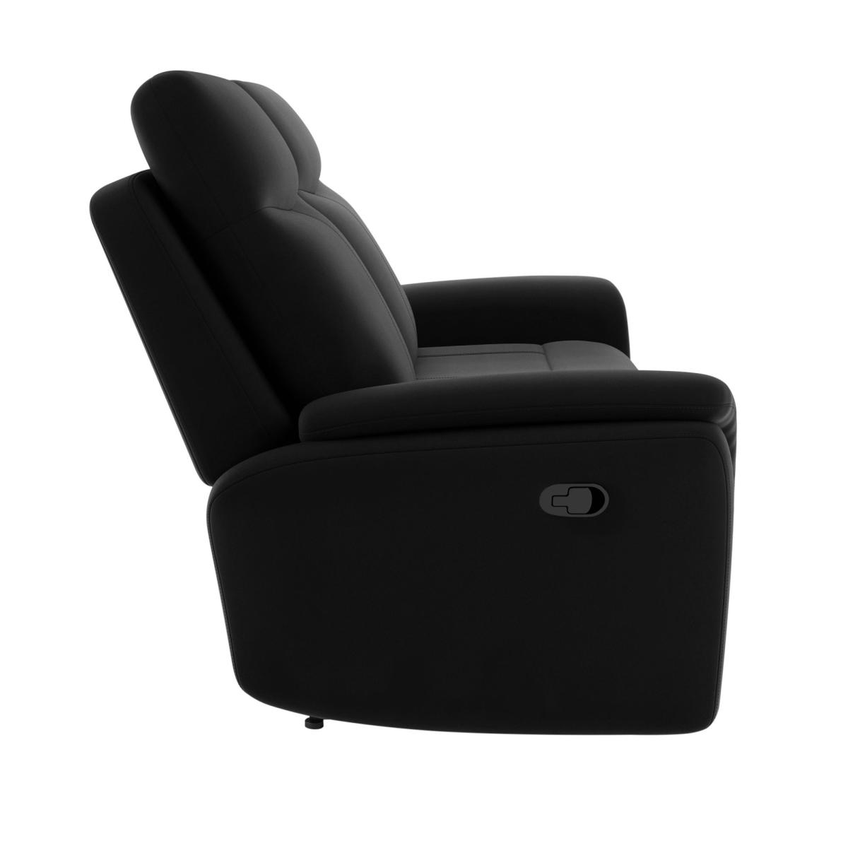 Monte Velvet Reclining 2 Seater Sofa Black – image 4