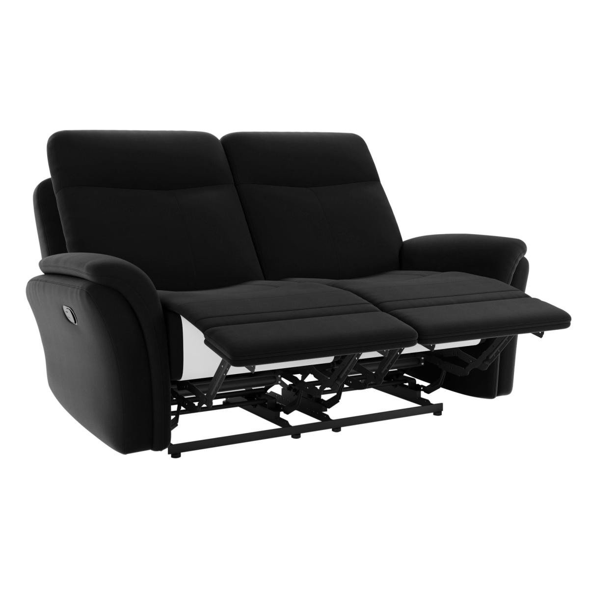 Monte Velvet Reclining 2 Seater Sofa Black – image 5