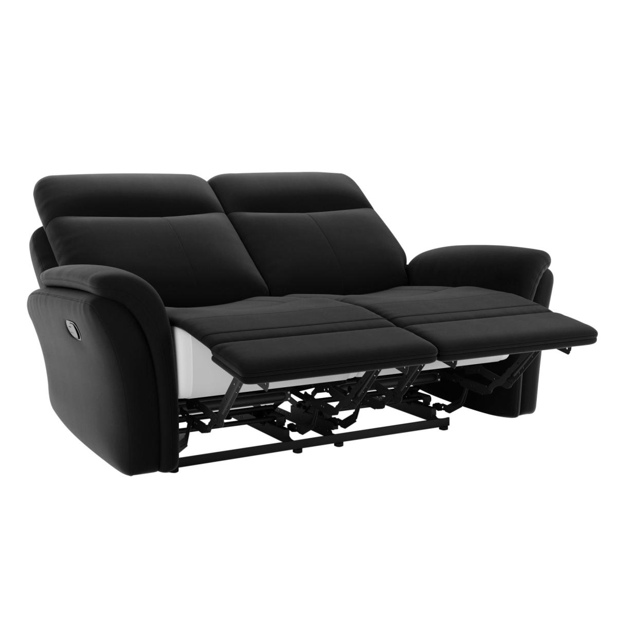 Monte Velvet Reclining 2 Seater Sofa Black – image 6
