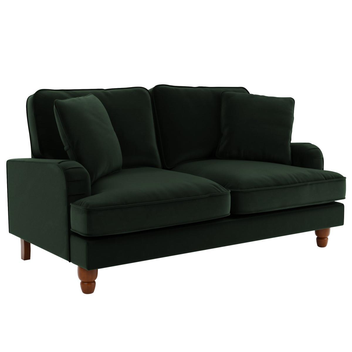 Beatrice Velvet 2 Seater Sofa Bottle (Green) – image 4