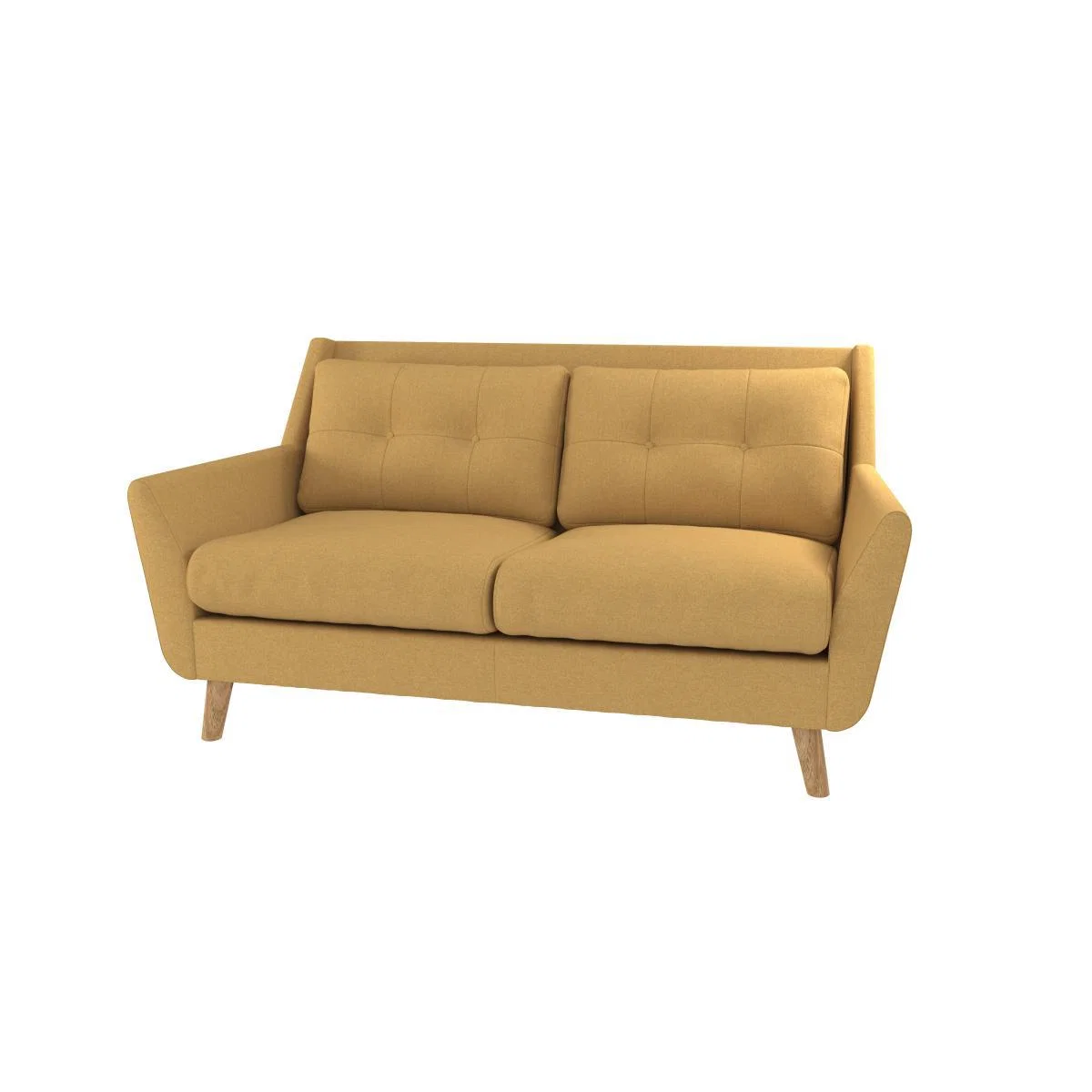 Halston Fabric 2 Seater Sofa Yellow – image 2